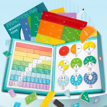 Magnetic Fraction Tiles Educational Kit for Elementary School
