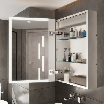 LED Lighted Medicine Cabinet with Anti-Fog, Adjustable Colors & Aluminum Alloy Frame