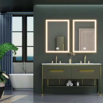 LED Lighted Medicine Cabinet with Anti-Fog, Adjustable Colors & Aluminum Alloy Frame