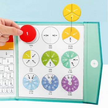 Magnetic Fraction Tiles Educational Kit for Elementary School