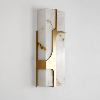 Elegant Marble & Copper Wall Lamp
