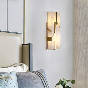 Elegant Marble & Copper Wall Lamp