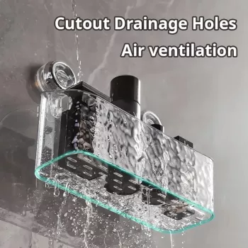 Wall-Mounted Storage Rack with Rotating Suction Cup