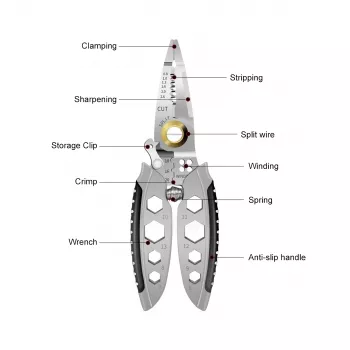 7-Inch Multifunctional Stripping Pliers - Wire Cutting, Crimping, and Repair Tool