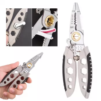 7-Inch Multifunctional Stripping Pliers - Wire Cutting, Crimping, and Repair Tool