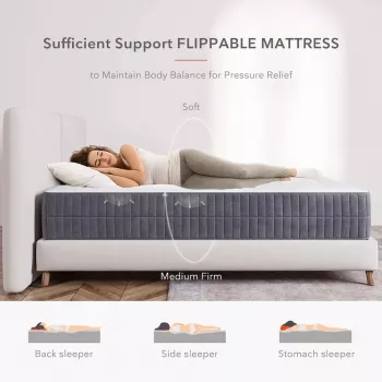 10-Inch Gel Memory Foam Queen Mattress for Back Pain Relief & Motion Isolation