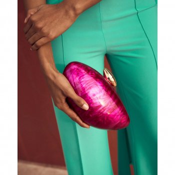 Luxury Acrylic Rose Shell Clutch
