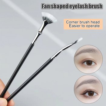 Professional Mini Fan Eyelash Brush for Precision Makeup Application