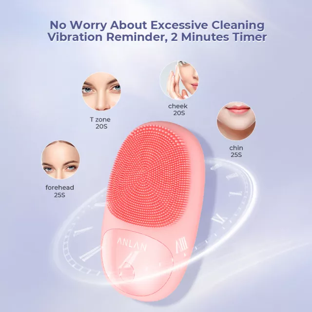 Waterproof Electric Silicone Facial Cleansing Brush with Vibration Massage - Image 3