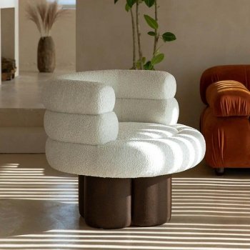 Scandinavian Modern Velvet Single Sofa Chair
