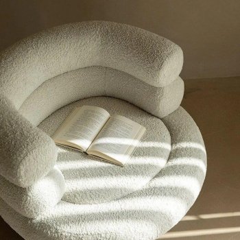 Scandinavian Modern Velvet Single Sofa Chair