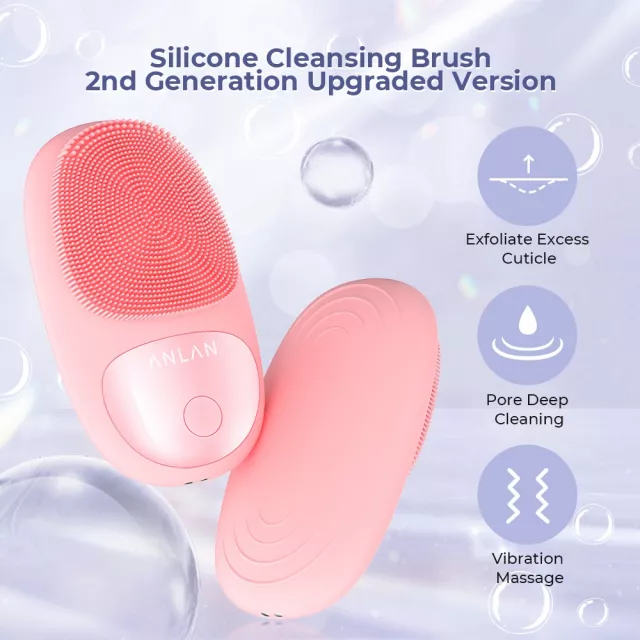 Waterproof Electric Silicone Facial Cleansing Brush with Vibration Massage - Image 4