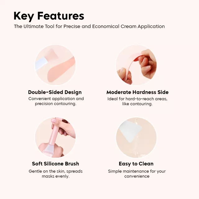 Double-Ended Silicone Face Mask Brush for Easy Skincare Application