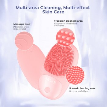 Alternative view of Waterproof Electric Silicone Facial Cleansing Brush with Vibration Massage
