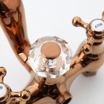 Elegant Rose Gold Wall Mounted Dual Handle Bathtub Shower Set