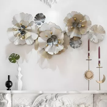 Elegant 3D Iron Flower Wall Decor