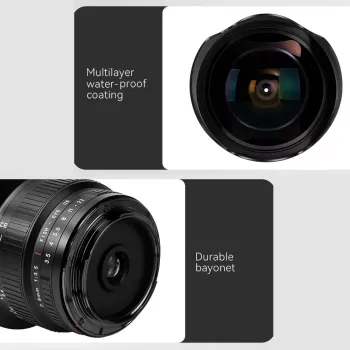 7.5mm F3.5 Wide Angle Manual Focus Lens
