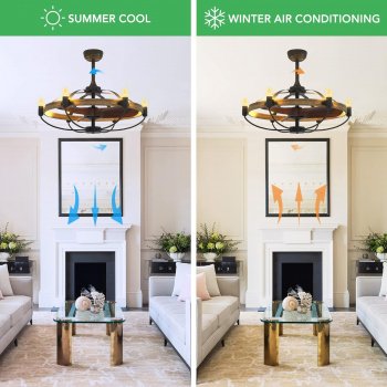 26-Inch Farmhouse Ceiling Fan with Lights