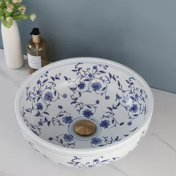 Elegant Hand-Painted Ceramic Bathroom Basin Sink