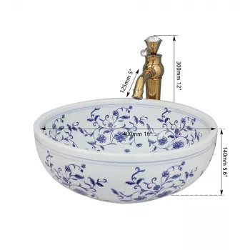 Elegant Hand-Painted Ceramic Bathroom Basin Sink