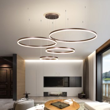 Modern LED Chandelier Brushed Rings Ceiling Light