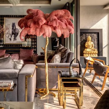 Ostrich Feather LED Floor Lamp