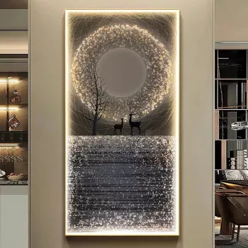 Modern LED Wall Lamp with Artistic Mural