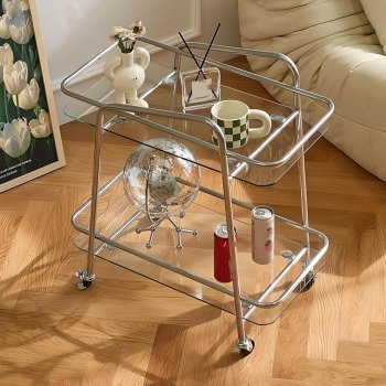 Stainless Steel Kitchen Storage Trolley with Wheels