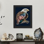 American Flag Bald Eagle Framed Vertical Poster - Printed Poster - Patriotic Framed Vertical Poster - Image 3