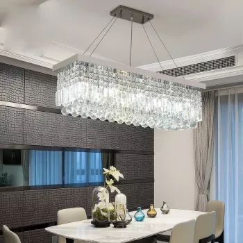 Modern LED Crystal Dining Room Pendant Light