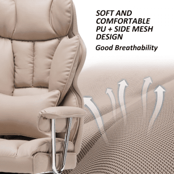 Adjustable High Back Leather Executive Office Chair