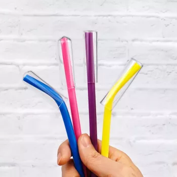 Reusable Straw Glass Tips Covers for Tumblers
