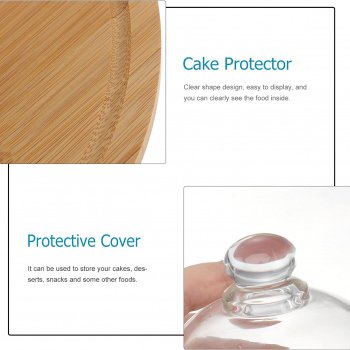 Mini Wooden Dessert Plate with Glass Dome