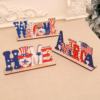 Patriotic Wooden Decorations for Festive Occasions