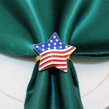 Golden Star Napkin Rings Set