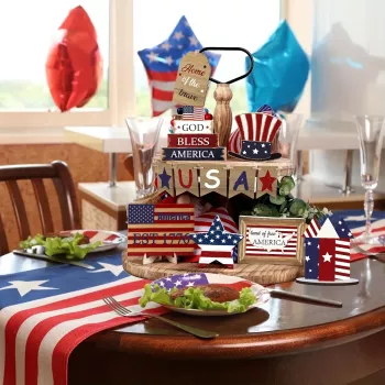 4th of July Patriotic Tiered Tray Decorations