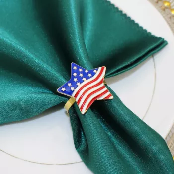 Golden Star Napkin Rings Set