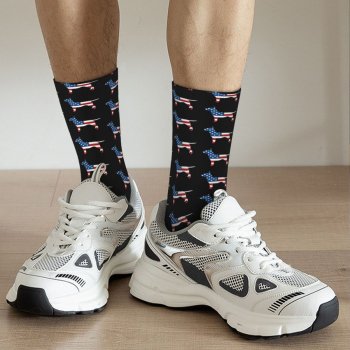Bull Terrier American Flag Socks - Novelty Outdoor Stockings for All Seasons