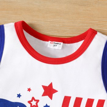 Dinosaur Print Tank Top & Shorts Set for Toddler Boys