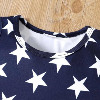 Independence Day Toddler Girl Ruffle Hem Tank Top and Denim Shorts Set