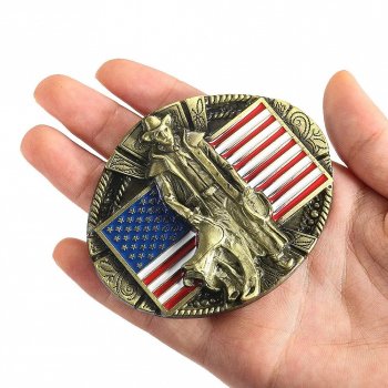 American Flag Equestrian Jockey Belt Buckle