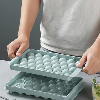 3D Round Ice Cube Tray with Lid