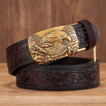 Men's Genuine Leather Automatic Buckle Belt