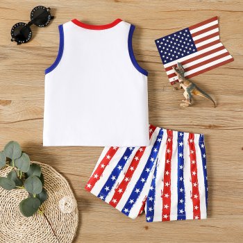 Dinosaur Print Tank Top & Shorts Set for Toddler Boys