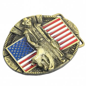 American Flag Equestrian Jockey Belt Buckle