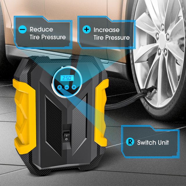 Tire Inflator with Digital Display and LED Light - Image 3