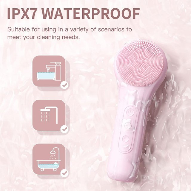 Waterproof Sonic Facial Cleansing Brush with Heating Massage & Exfoliation - Image 3