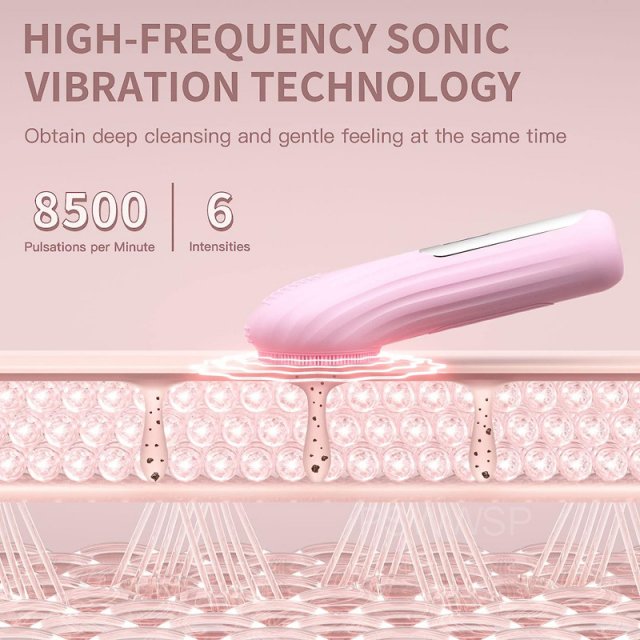 Waterproof Sonic Facial Cleansing Brush with Heating Massage & Exfoliation - Image 4