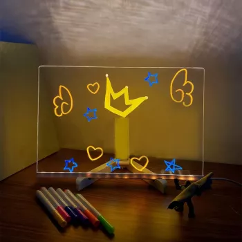 Glow Memo Board with 7 Colorful Pens