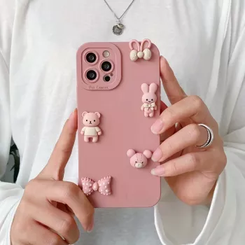 Cute 3D Bears Silicone Case for iPhone